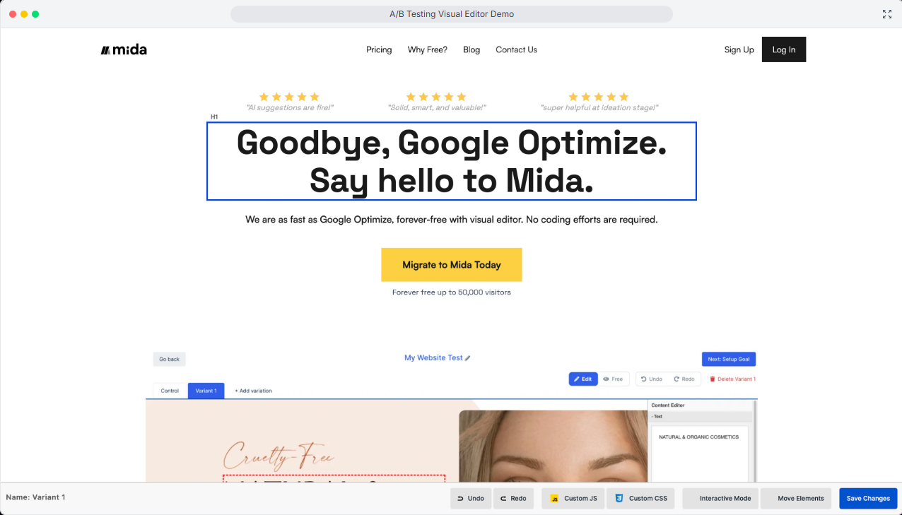 Test Mida A/B Testing